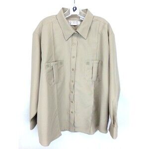 Uniform Group G &K  Men's Tan Collard Long Sleeve Service Company Shirt Size 26